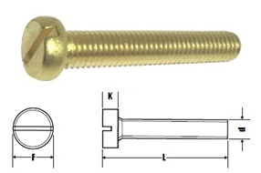M4 X 16 BRASS SLOTTED CHEESE SCREWS