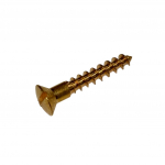 3.5 X 16 (No6 X 5/8") Brass Slot Raised Countersunk Woodscrew DIN 95