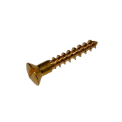 3.0 X 20 (No4 X 3/4inch) Brass Slot Raised Countersunk Woodscrew DIN 95