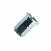 M6 FLAT HEAD FULL HEX STEEL OPEN RIVNUT ZINC