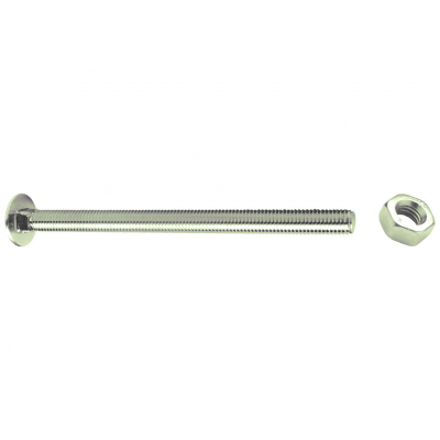 M10 X 120 STEEL CUP SQUARE BOLT C/W NUT DIN603/555 ZINC CLEAR